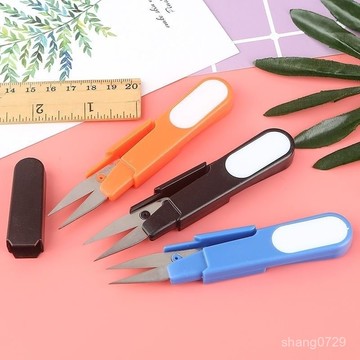 多功能釣魚剪刀 釣魚線剪刀  釣蝦剪刀 路亞鉗釣魚剪 縫紉剪刀十字繡剪綫頭家用安全尖頭刺繡U型剪帶蓋剪刀便攜學生剪💖超實