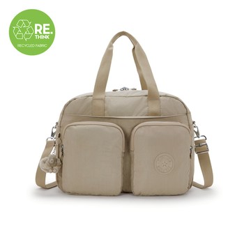 灰褐色多袋收納手提斜背兩用包-DEFEA XL