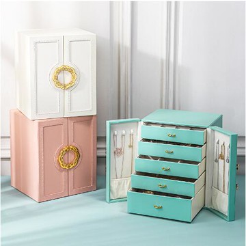 五層雙開大號首飾盒桌面首飾分類整理收納箱大容量項鏈收納盒