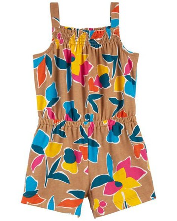 Baby 1-Piece Brown Floral Romper