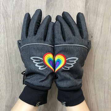 自由之心 刺繡防水手套