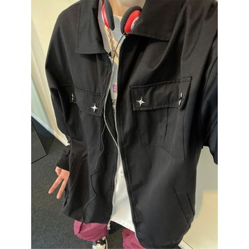 【夏季爆款】潮流休閒大碼流行男女簡約翻領夾剋外套 J7195-P70【特價】E