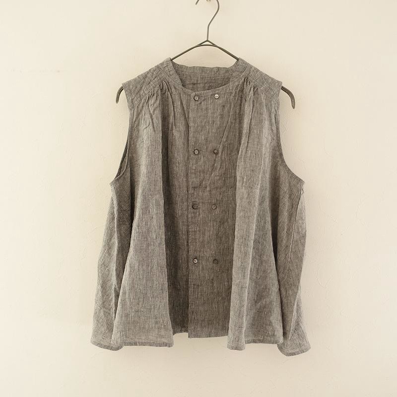 ネストローブ リネン備長炭染めスカラフリルブラウス nest robe nest