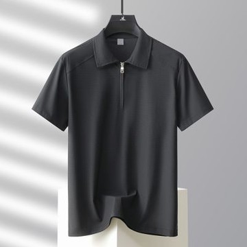 [米蘭精品] 現貨+預購 男涼感POLO衫短袖上衣T恤高爾夫衫休閒運動夏季冰絲速乾拉鍊翻領-男裝4色74lg46