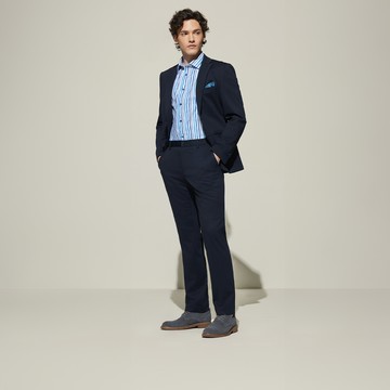 商務成套可機洗羊毛混紡彈性針織面料雙釦套裝(可機洗或乾洗)/烏賊墨水色 | 5111300279