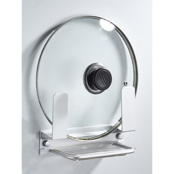 廚房太空鋁鍋蓋架家用免打孔砧板架壁掛式放鍋蓋的架子平底鍋收納