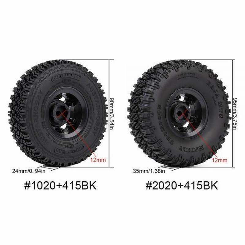 4個1.55インチタイヤプラスチックホイール1.55 ビードロックリム  ラバータイヤ1/10 rcクローラ軸【お取寄せ】 通販  LINEポイント最大0.5%GET LINEショッピング