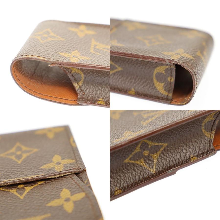 ルイヴィトン LOUIS VUITTON タバコケース エテュイ シガレット M63024 モノグラム ライン ブラウン 中古AB 272982