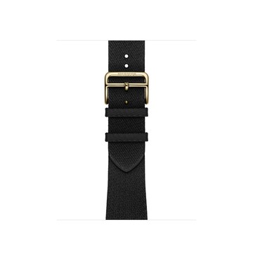 Apple Watch Hermès - 42 公釐 Noir 黑色 Satin Clou de Selle 錶帶