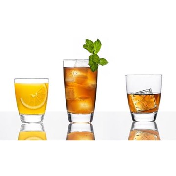 意大利進口BORMIOLIROCCO曼農365ML家用透明果汁飲料啤酒圓形水杯