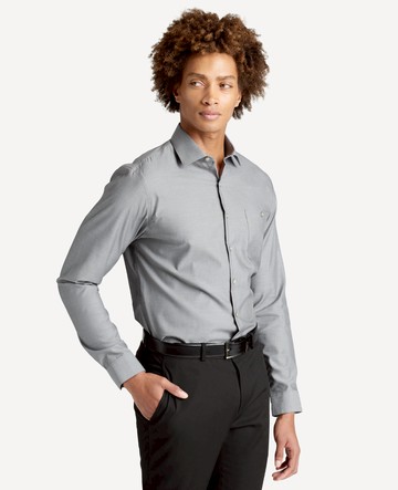 Slim Fit Kenneth Cole New York Stretch Collar Solid Dress Shirt in Eclipse, Size: 17.5/32