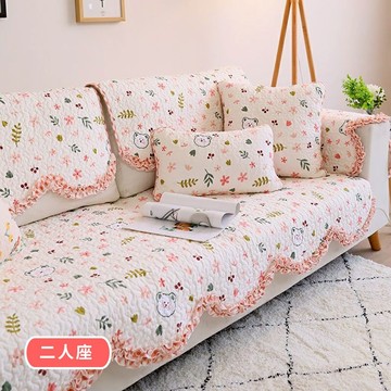 【HOMEMAX】100%純棉小清新波浪木耳邊防滑沙發墊/雙人坐墊70*150CM-多款任選_廠商直送