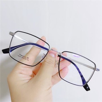 加厚超輕純鈦商務眼鏡框男大臉可配近視高度數眼睛架潮大方形寬臉