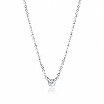 Tiffany&Co. 蒂芙尼 0.03克拉圓形鑽石925純銀項鍊