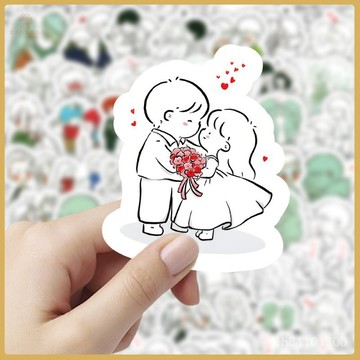爆款熱推💖全臺免運 貼紙 兒童貼紙 卡通貼紙 200貼簡約簡筆畵可愛情侶貼紙ins風卡通奶萌手賬貼畵diy手機平闆 AO