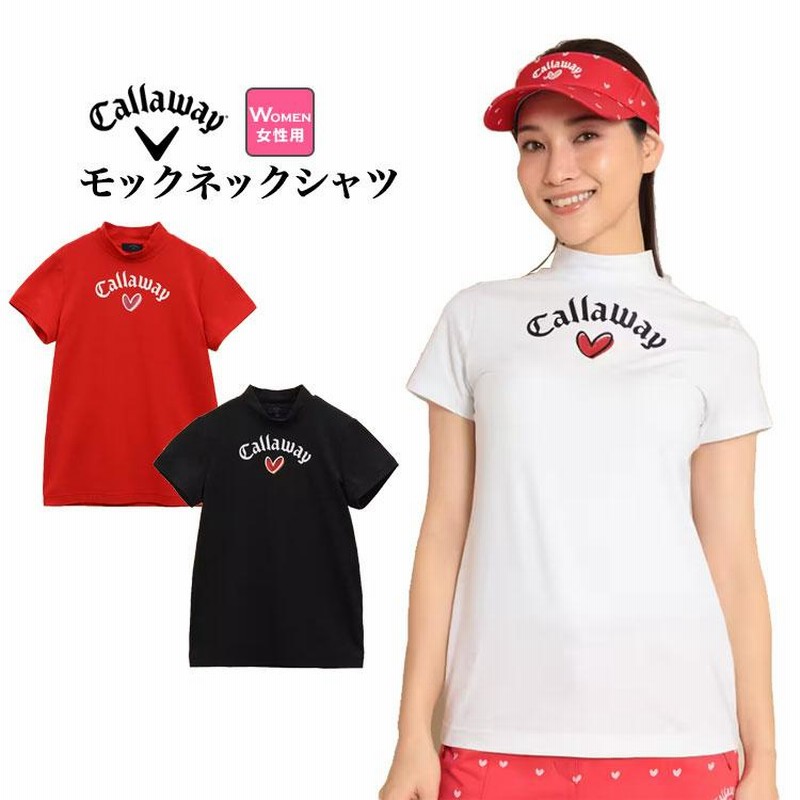 キャロウェイ ゴルフウェア C23134220 LOVE CALLAWAY プリント モックネック 半袖 シャツ [ストレッチ] (レディース) |  LINEショッピング