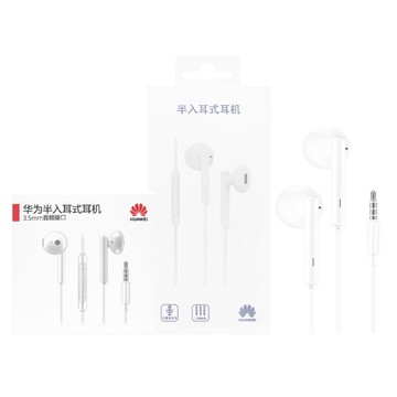 【HUAWEI 華為】原廠AM115 半入耳式耳機 3.5mm - 白 (盒裝)