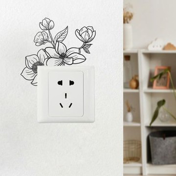 【MR.ZAKKA】創意萬用裝飾貼紙-植物主題 素描線條花朵 居家節慶布置 DIY可移式壁貼 無痕壁貼 牆貼