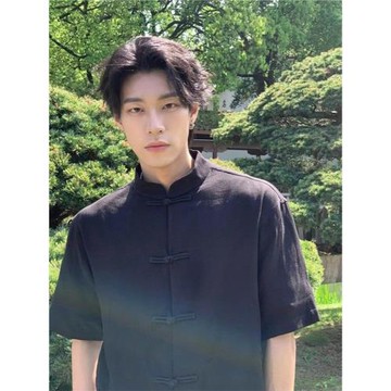新中式復古盤扣kimono道袍短袖