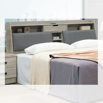 【顛覆設計】恩樂米貓抓皮靠枕插座床頭箱(雙大6尺)