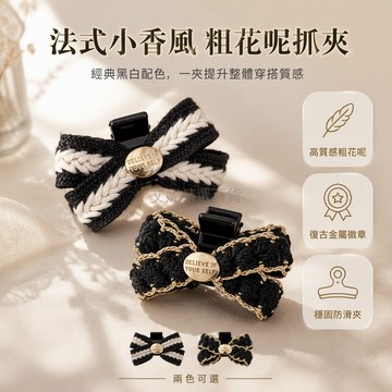 台灣出貨✨ 法式抓夾 小號公主頭髮夾 黑色小香風蝴蝶結 劉海整理夾 秋冬髮飾 側邊夾子 高質感髮具