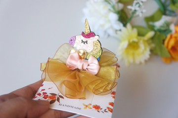 G1-寶寶兒童幼兒嬰兒髮夾-髮夾髮束髮箍髮帶 閃亮獨角獸