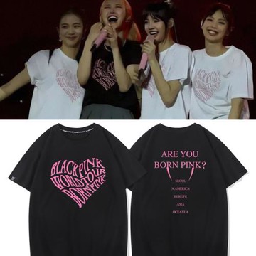 BLACKPINK亞巡BORN PINK演唱會周邊同款衣服寬松短袖體T恤打底衫