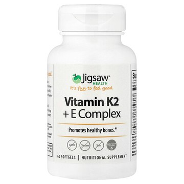 Jigsaw Health, 維生素 K2 + E 複合物，60 粒軟膠囊