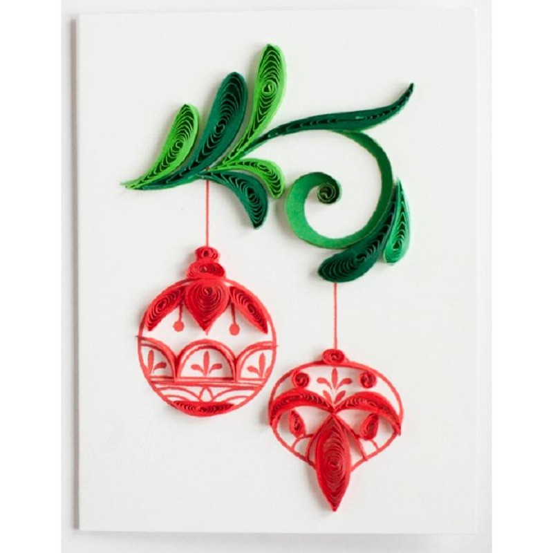 Quilling Card(クイリングカード) クリスマスカード Red Ornament