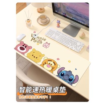加熱鼠標墊超大號卡通發熱桌墊左邊開關防水辦公室寫字桌墊電腦鍵盤電熱板暖手墊學生學習寫字暖桌墊暖手墊
