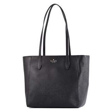 KATE SPADE Dana 防刮十字紋拉鍊托特包-黑色