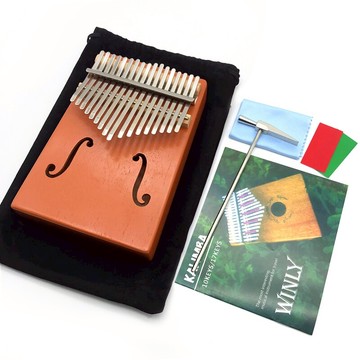 【八字橙色】17音桃花心拇指琴手指琴卡林巴kalimba非洲兒童樂器