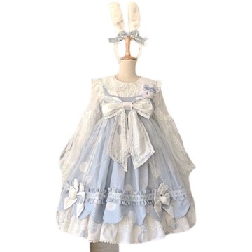 全款 吃掉兔兔jsk洛麗塔日常裙子Lolita洛麗塔洋裝吊帶連衣裙女