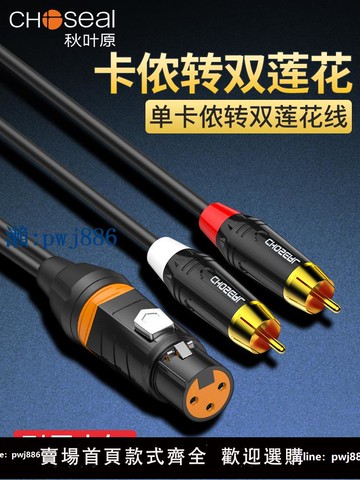 【物美價廉】秋葉原卡儂轉雙蓮花頭2rca紅白音頻線轉接線調音臺功放信號連接線
