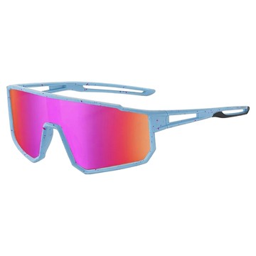 Quinta 兒童抗UV400偏光太陽眼鏡 專業運動騎行款 QTK1011  藍框炫彩片  鏡寬 137mm 鼻間距 14mm 鏡腳 132mm