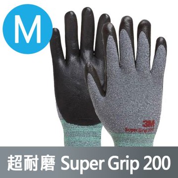 3M Super Grip 200 超耐磨工作手套/M-五雙入 (灰色/防滑耐磨)