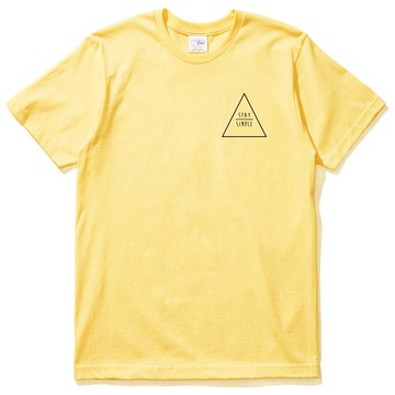 左胸 STAY SIMPLE Triangle 短袖T恤 黃色 保持簡單三角型 幾何