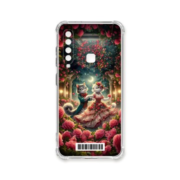 A系列(其他) 殼 TRON 三星 A9 (2018) 月光下玫瑰庭園跳舞的貓咪  載具 四角防摔殼 手機殼