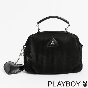 PLAYBOY - 雙層式手提包附長背帶  Glittering Waves系列 - 黑色