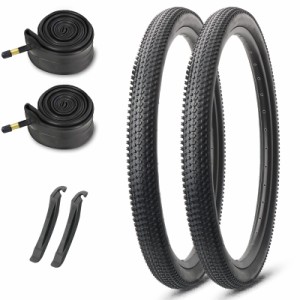 MOHEGIA 26 Inch Bike Tire Replacement Kit for Mountain Bike Tires 26 X 1.95 with Inner Tubes and Tire Levers Packs