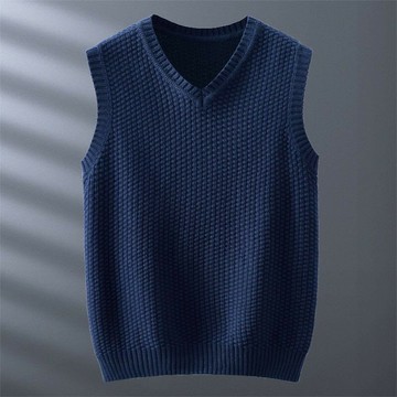 公司貨免運 毛衣背心男 2025冬季毛線背心男保暖無袖毛衣馬夾套頭針織馬甲純棉v領針織衫