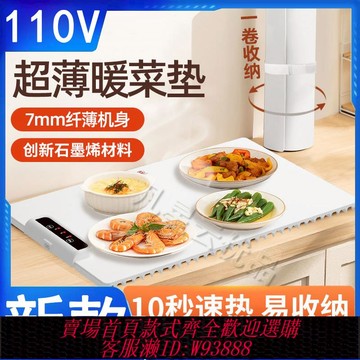 {臺灣公司貨 可打統編}出口多功能暖菜墊110v伏暖菜板美國加拿大廚房小家電可折疊便攜式