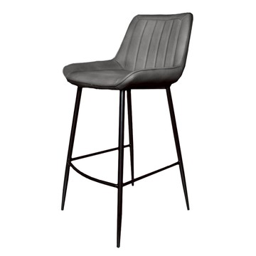 【Hampton 漢汀堡】葛瑞斯皮面吧檯椅-多色可選石頭灰