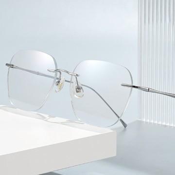 眼鏡男 無邊框眼鏡 防藍光 眼鏡 純鈦眼鏡 斯文眼鏡 書生眼鏡 鏡框 鏡架 無框眼鏡 無度數眼鏡 學生眼鏡 禮物 048