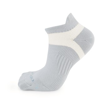 FootSpa抗菌除臭足弓加強運動船襪-Y字 - M灰藍白