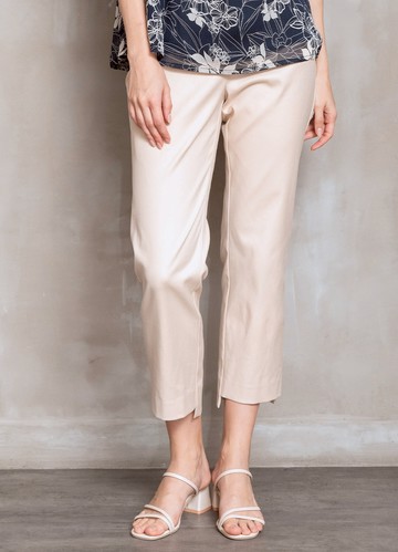 舒然輕感鬆緊腰柔棉九分褲