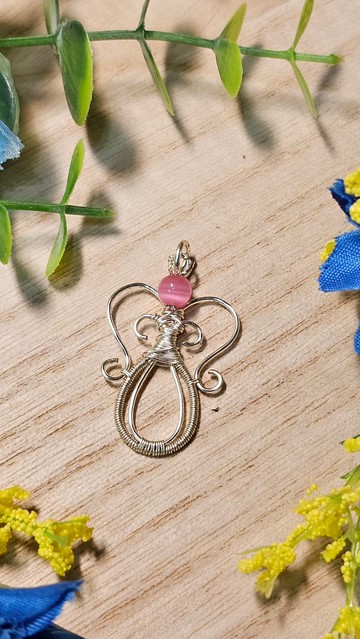 【葉綠𨥤手作】柔光使者 /金屬線編織/節日/禮物/飾品/項鍊/手作