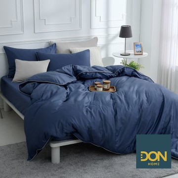 DON 雙人300織長絨棉兩用被床包組(時光漫旅)-夜空藍