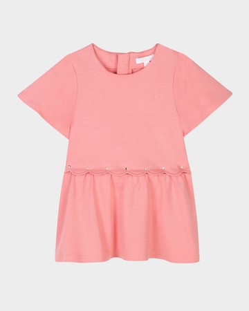 Girl's Embellished Short-Sleeve Dress, Size 12M-3