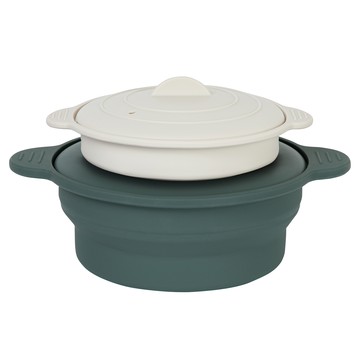 Verden 矽膠嬰兒副食品蒸蛋微波容器組  1套  象牙白 + 綠色